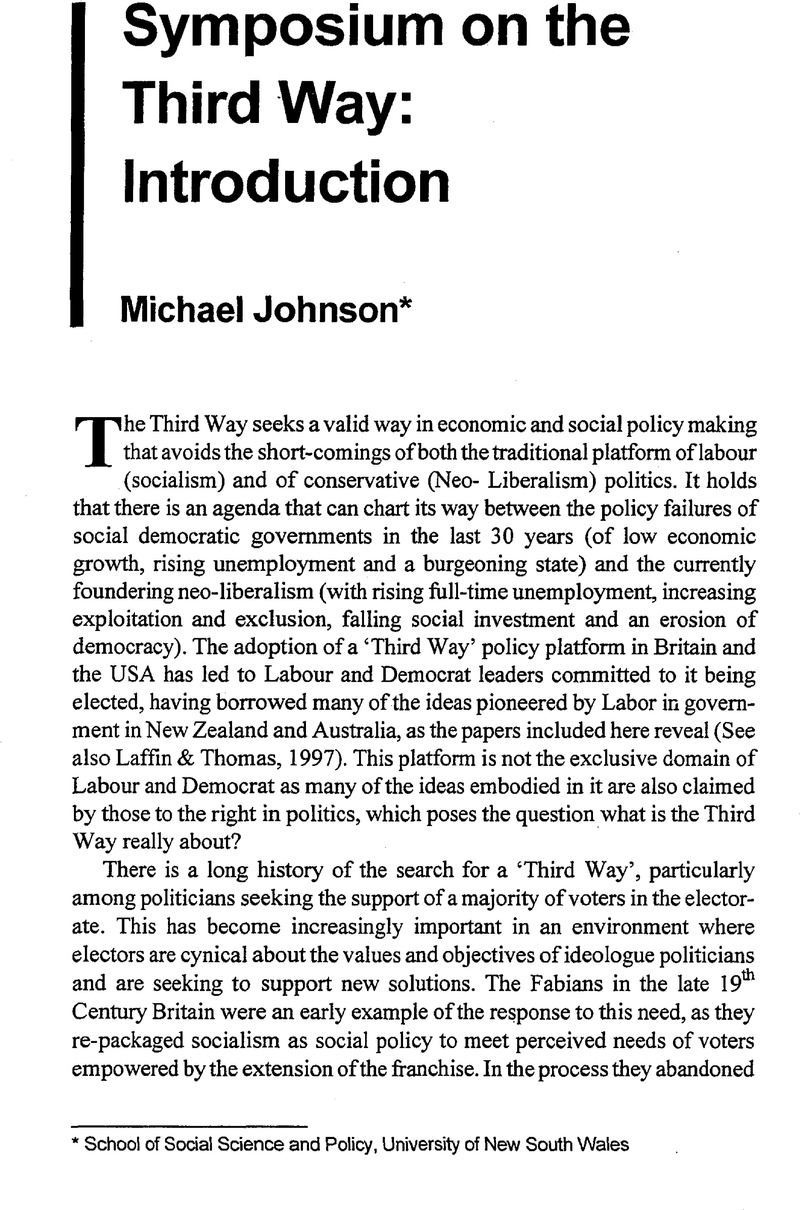 New Lobours Introduction.pdf Symposium on the Third Way: Introduction | The Economic and Labour ...
