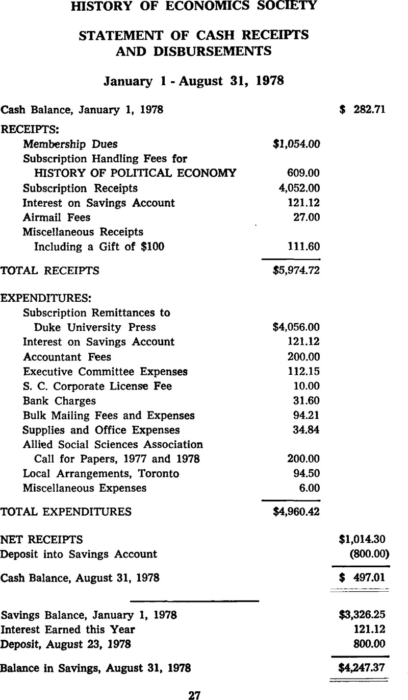 history-of-economics-society-statement-of-cash-receipts-and