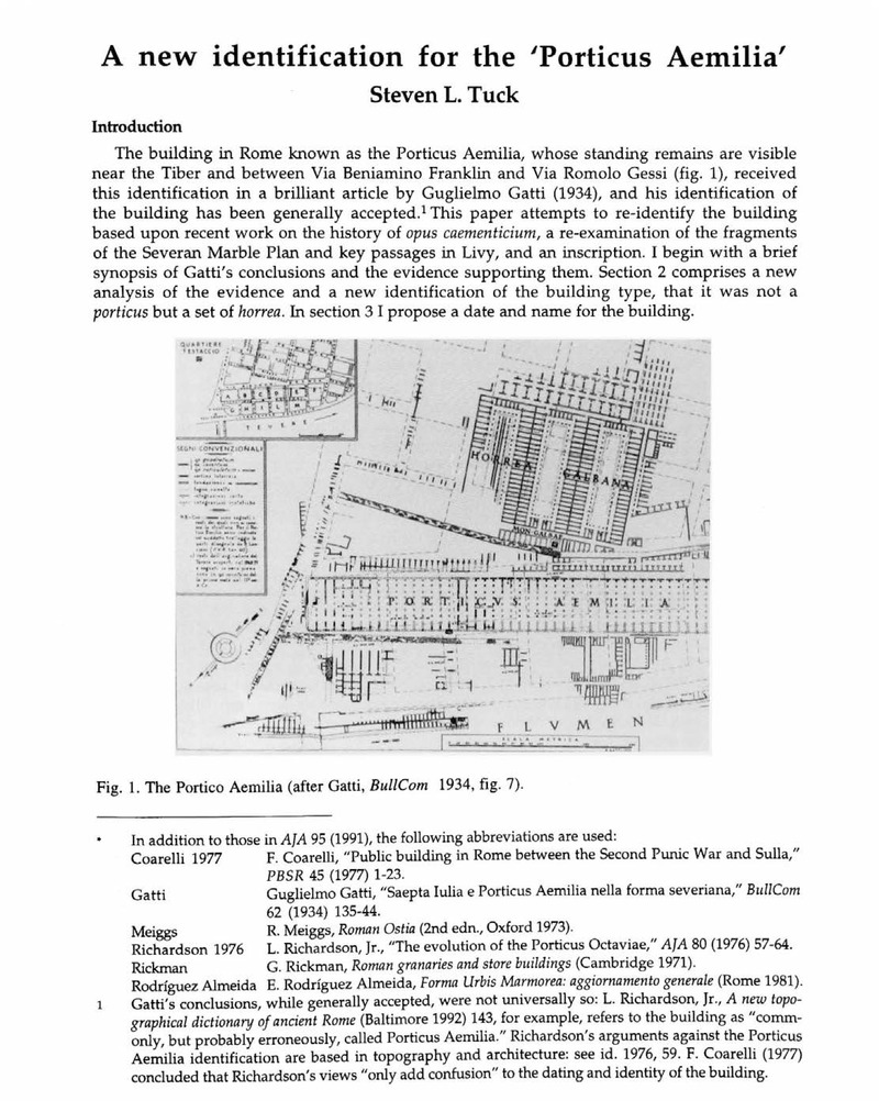 A new identification for the ‘Porticus Aemilia’ | Journal of Roman ...