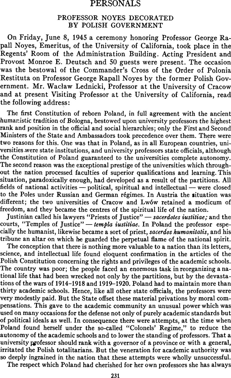 Personals | American Slavic and East European Review | Cambridge Core