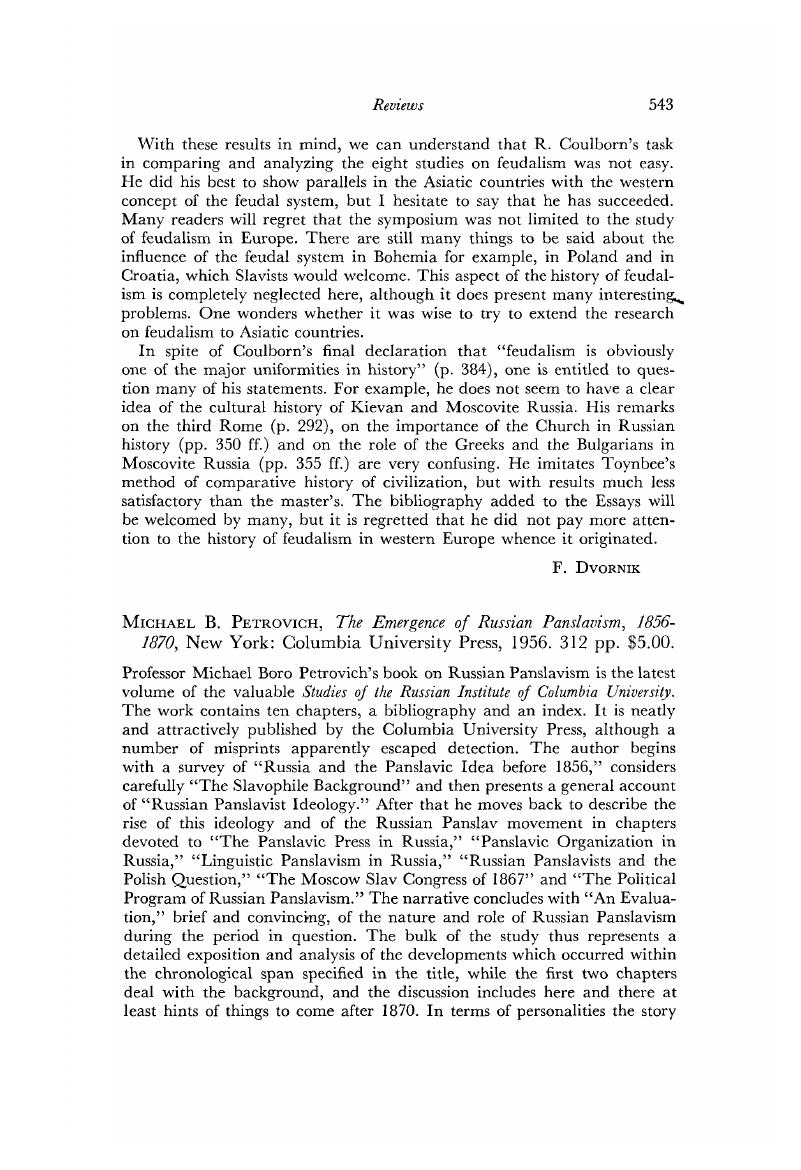 Michael B. Petrovich, The Emergence of Russian Panslavism, 1856-1870 ...