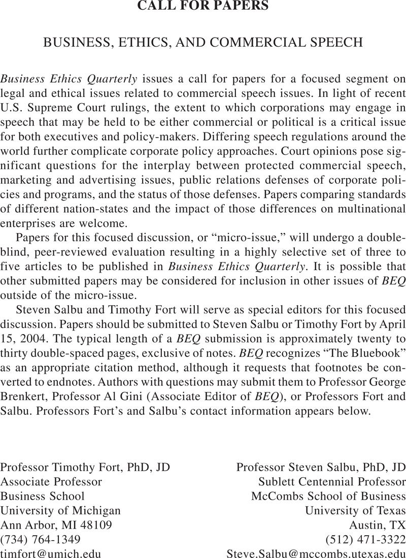 dissertation on business ethics