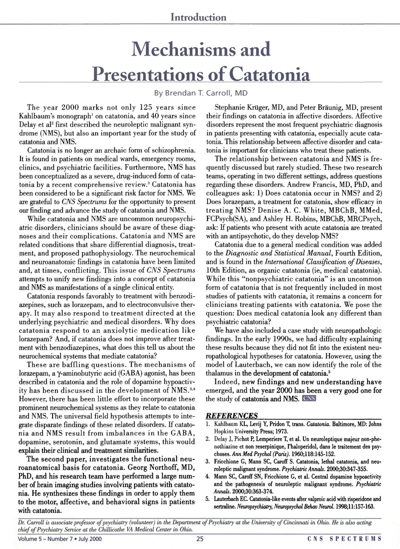 Mechanisms and Presentations of Catatonia | CNS Spectrums | Cambridge Core