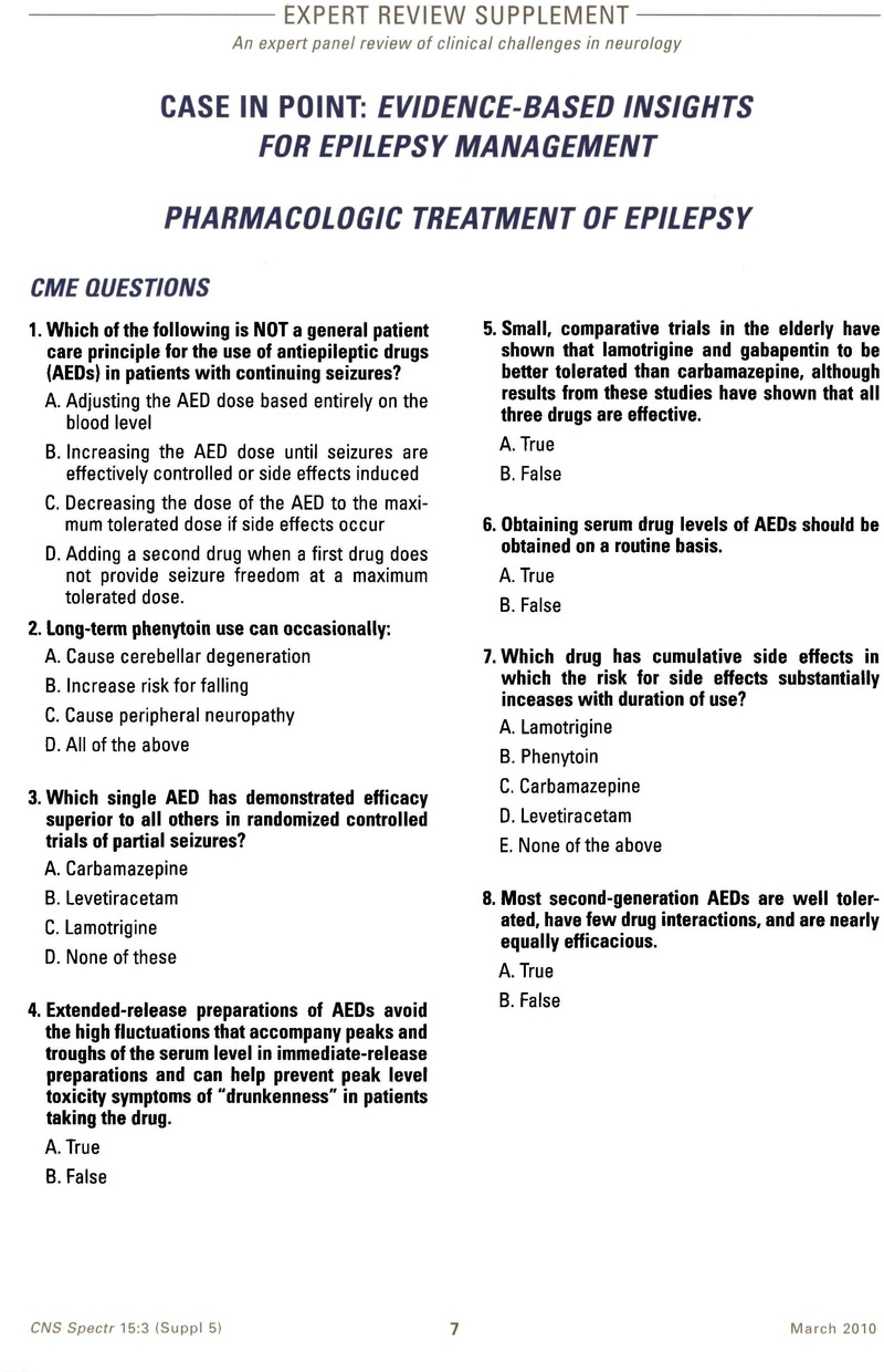 CME Questions | CNS Spectrums | Cambridge Core