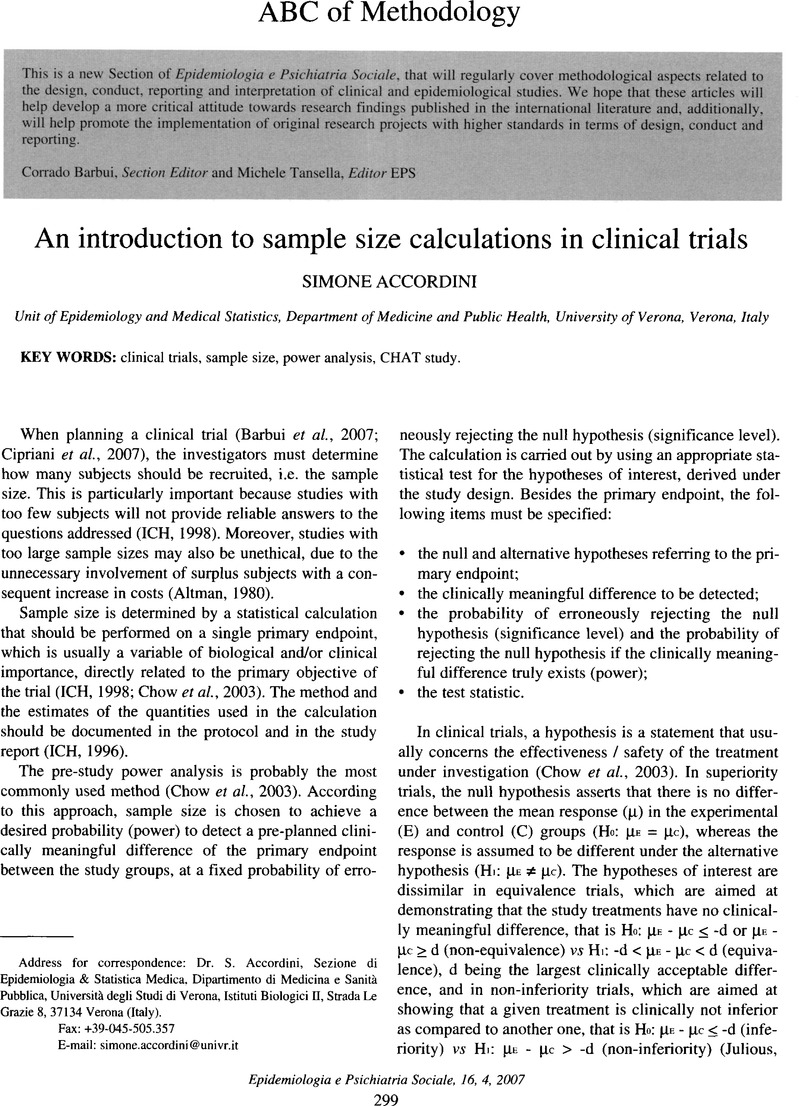 clinical research sample size