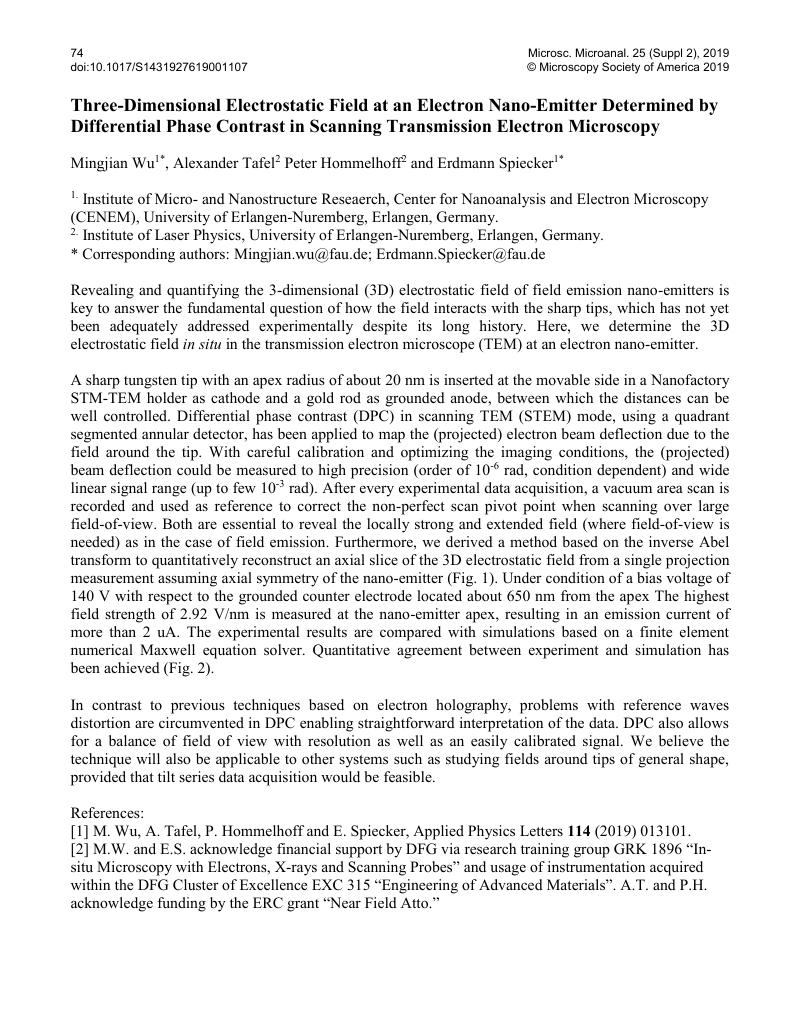 Three-Dimensional Electrostatic Field at an Electron Nano-Emitter