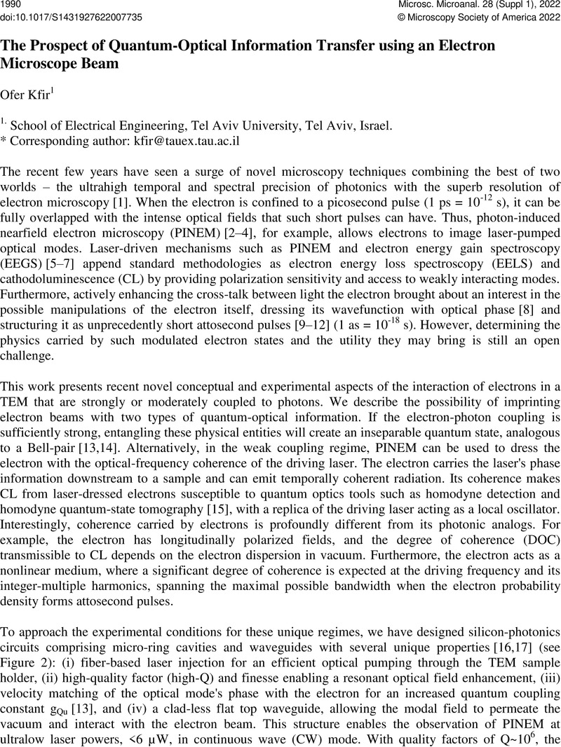 the-prospect-of-quantum-optical-information-transfer-using-an-electron