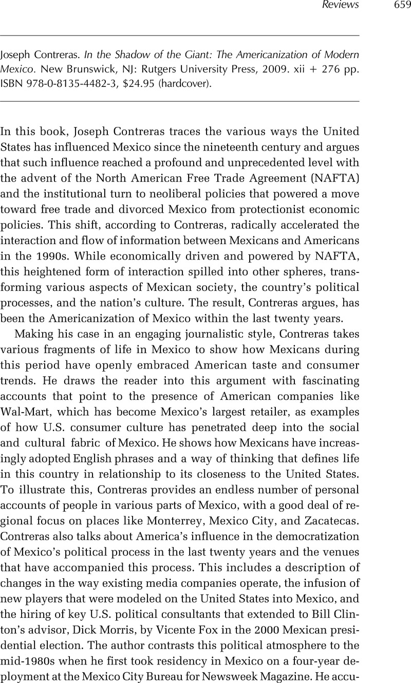 In the Shadow of the Giant: The Americanization of Modern Mexico