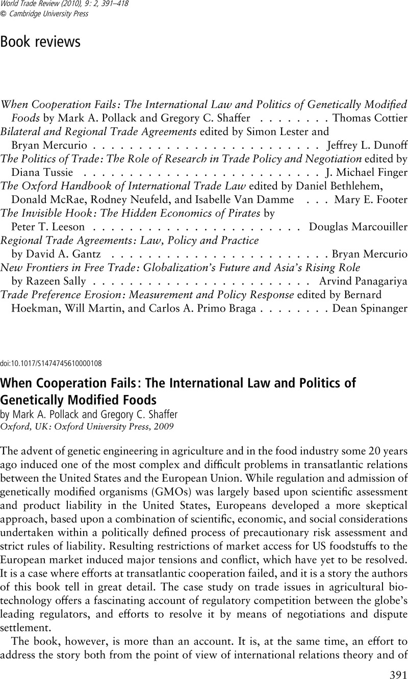 When Cooperation Fails: The International Law and Politics of ...