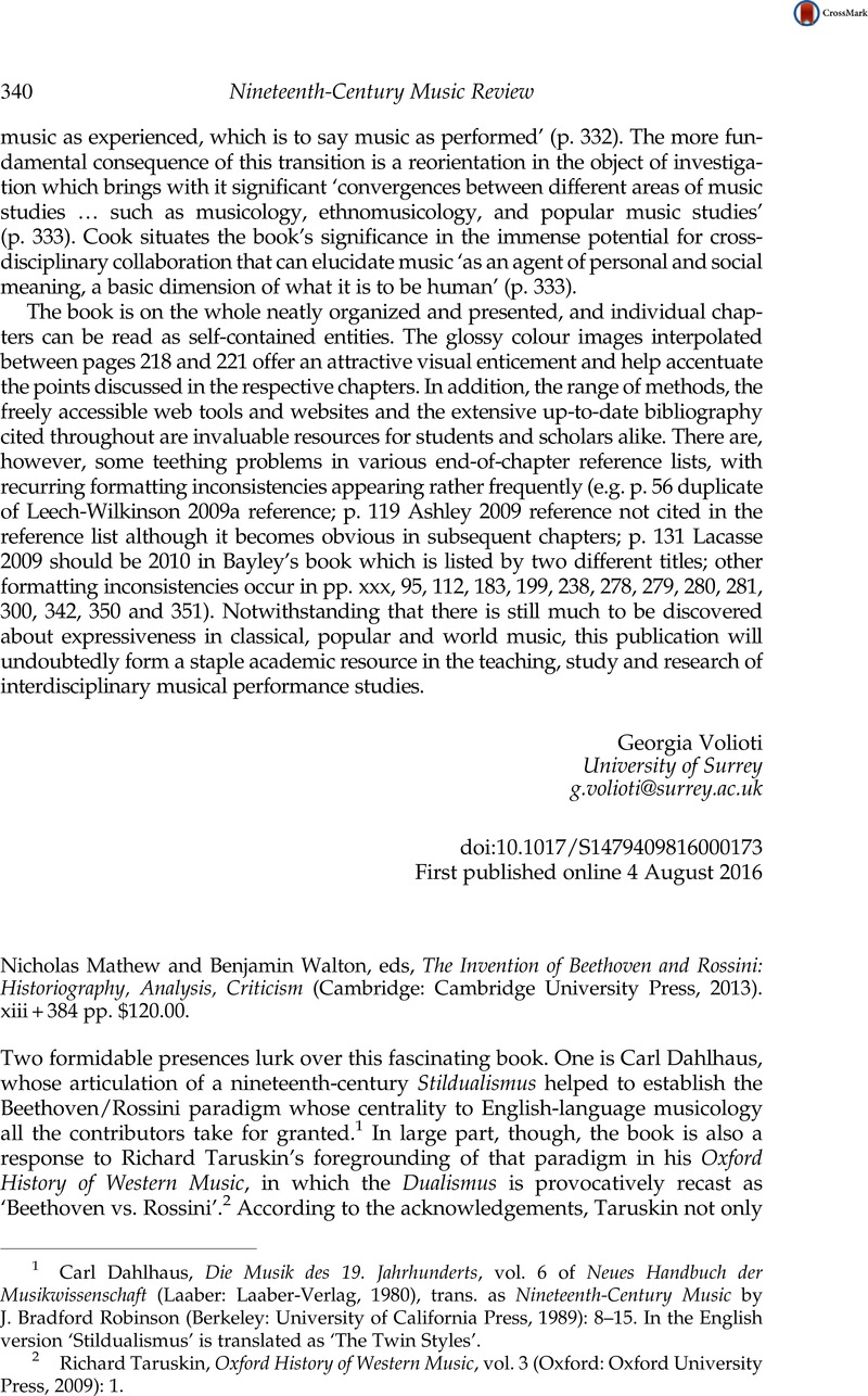The Invention of Beethoven and Rossini: Historiography, Analysis, Criticism