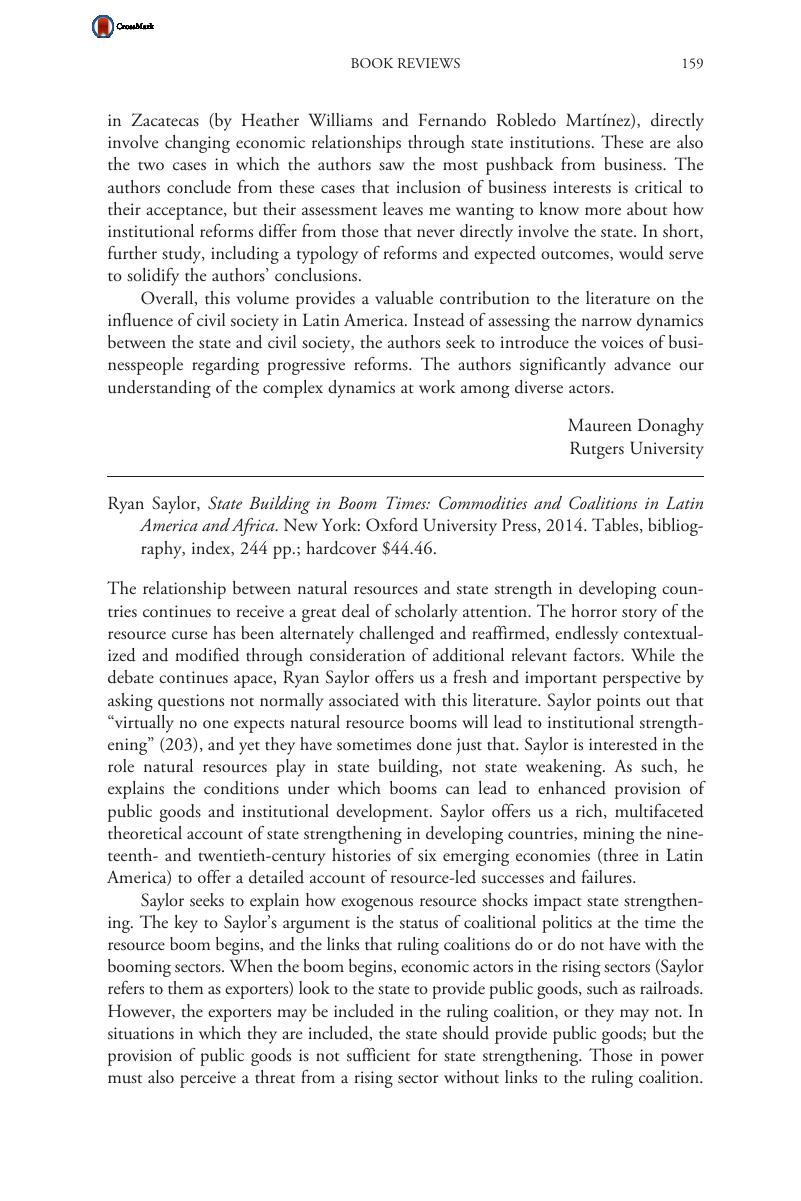State Building in Boom Times: Commodities and Coalitions in Latin America and Africa