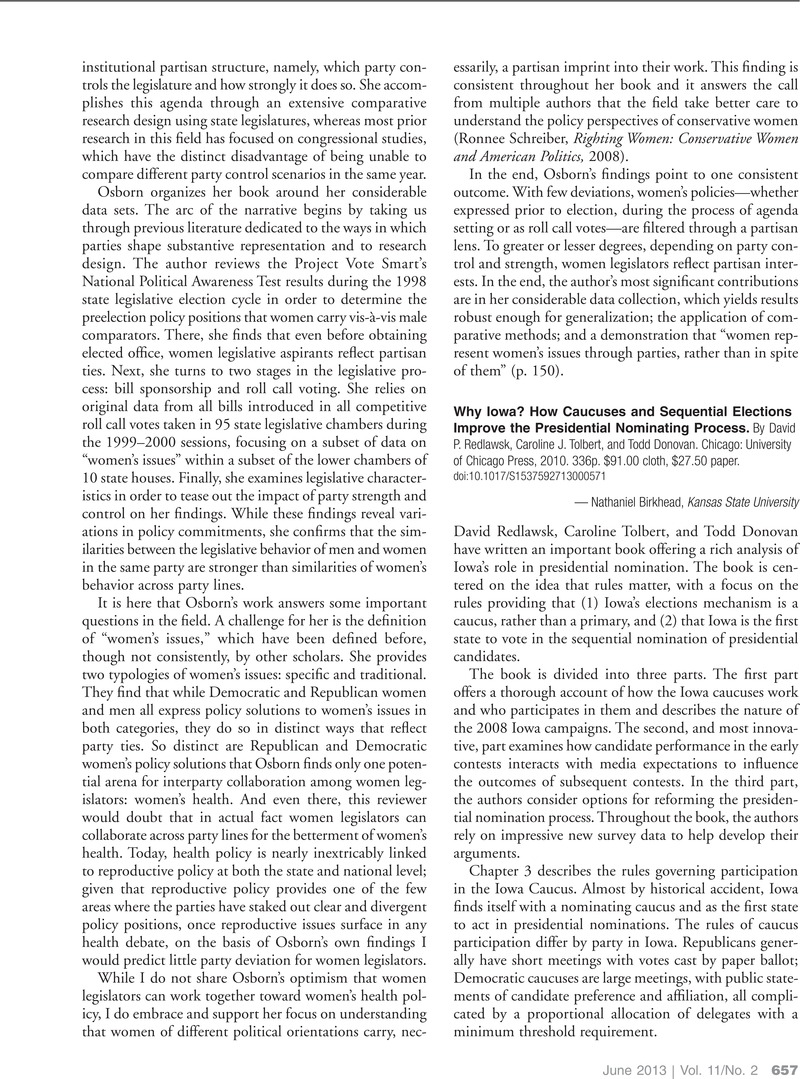 Why Iowa?: How Caucuses and Sequential Elections Improve the Presidential Nominating Process