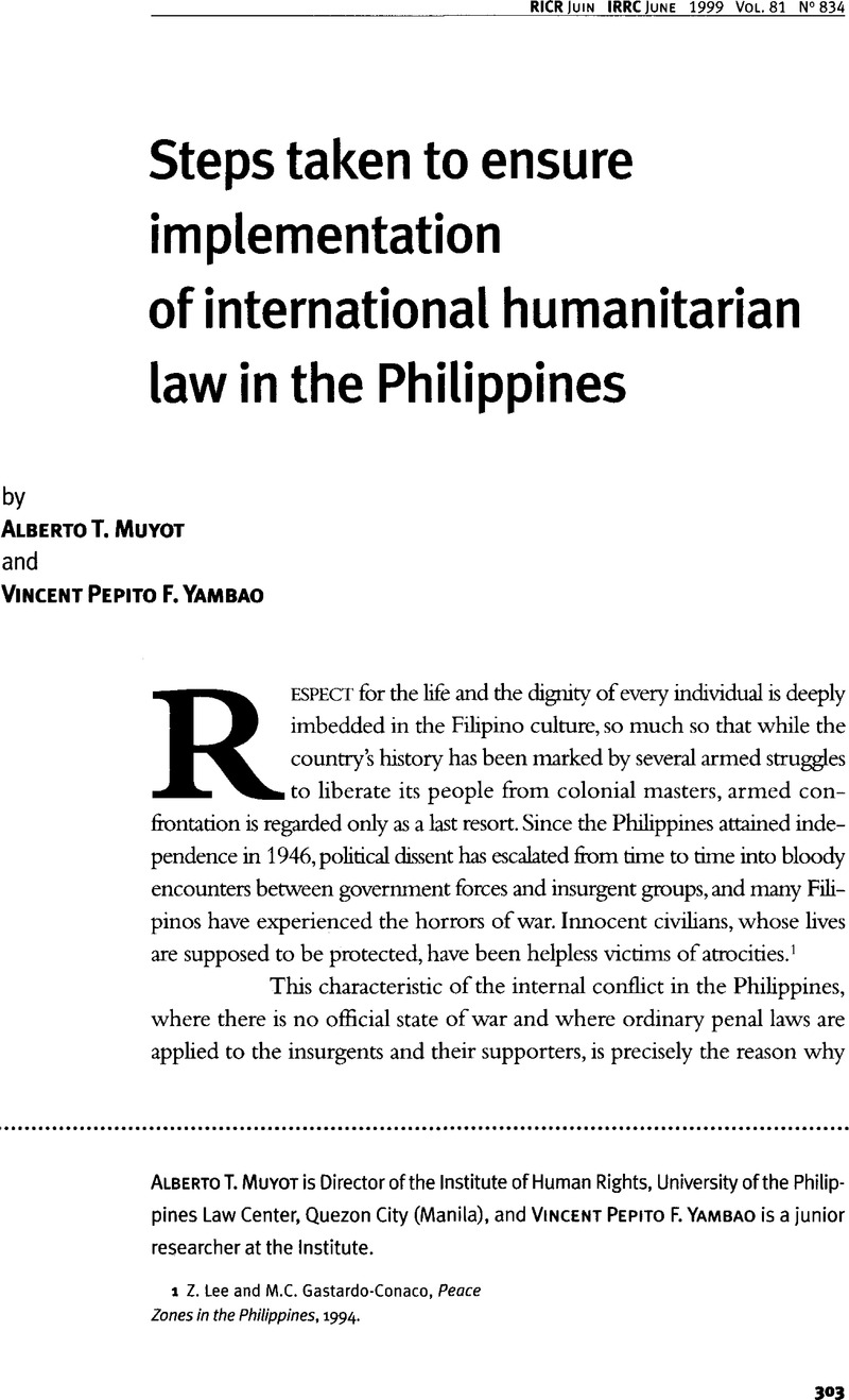 Steps Taken To Ensure Implementation Of International Humanitarian Law ...