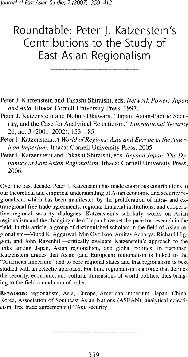 The Evolution Of Regionalism In East Asia | Journal Of East Asian ...