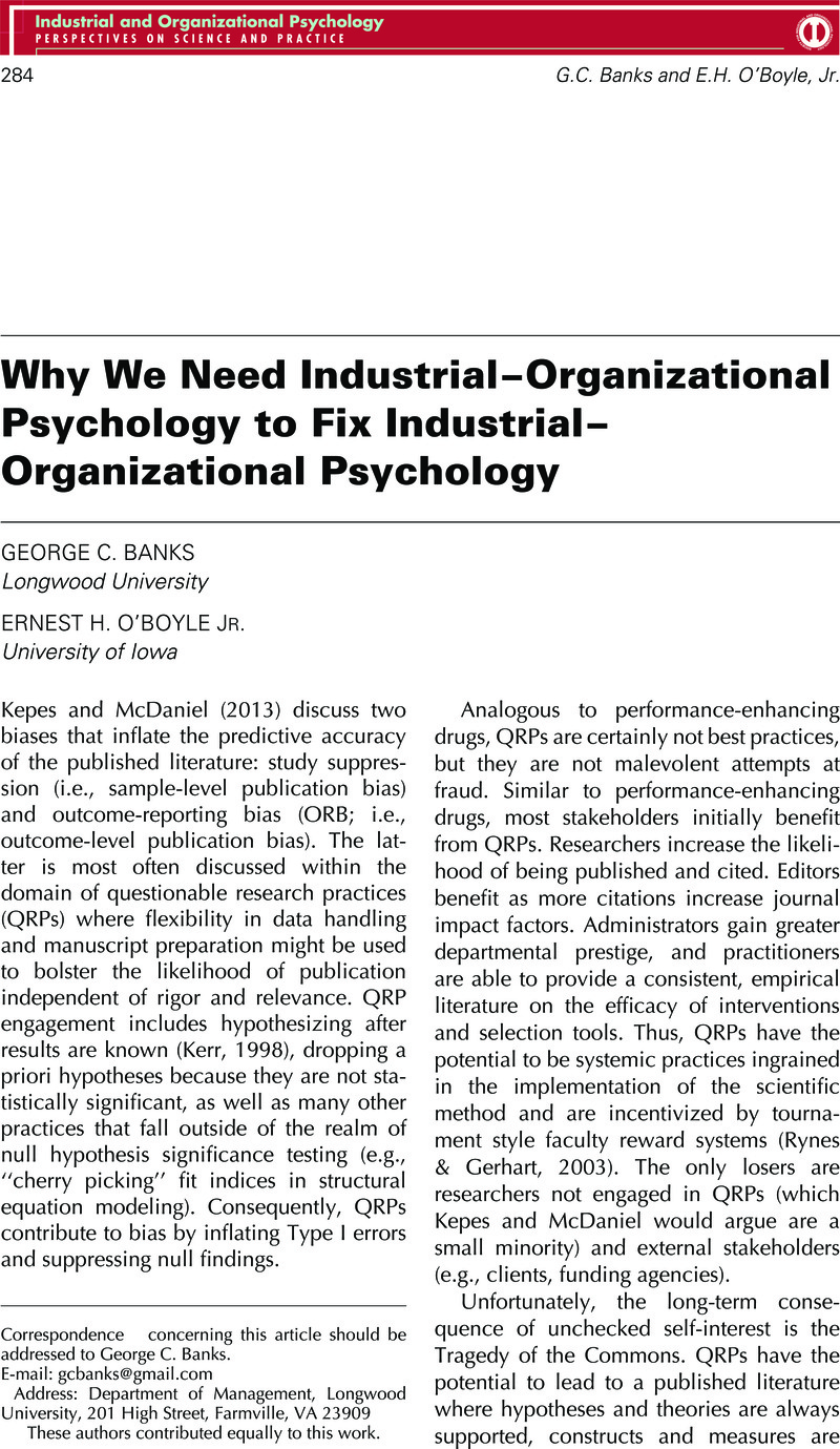 organisational psychology thesis