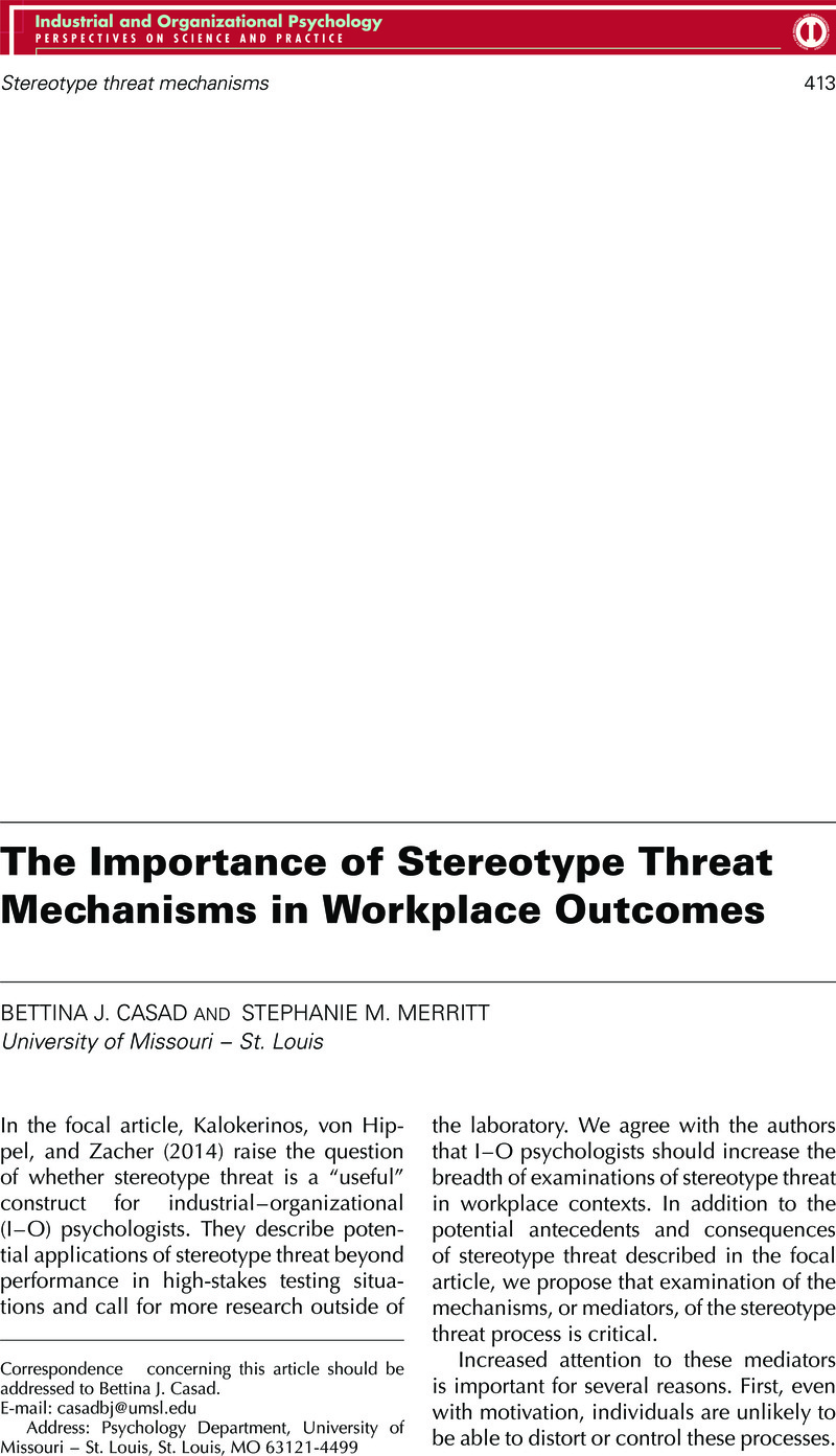 stereotype threat essay