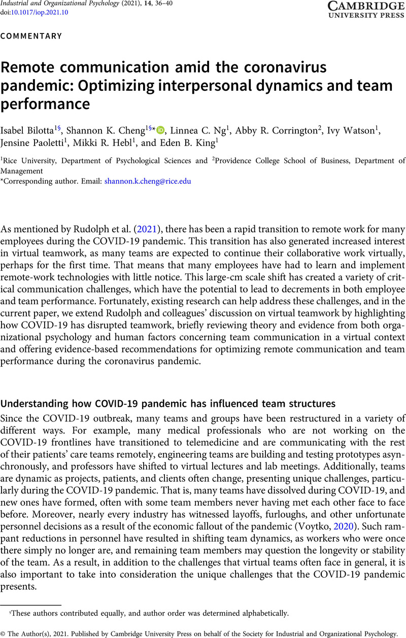 Remote Communication Amid The Coronavirus Pandemic: Optimizing ...