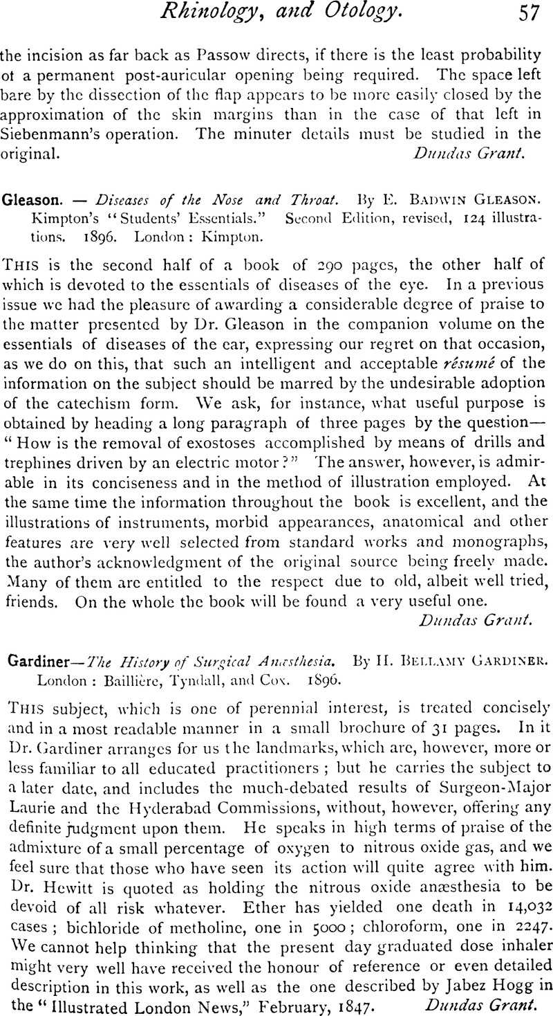 Gardiner—The History of Surgical Anesthesia. By H. Bellamy Gardiner ...