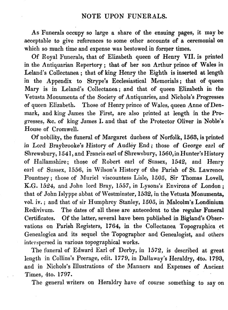 Note upon Funerals Camden Old Series Cambridge Core