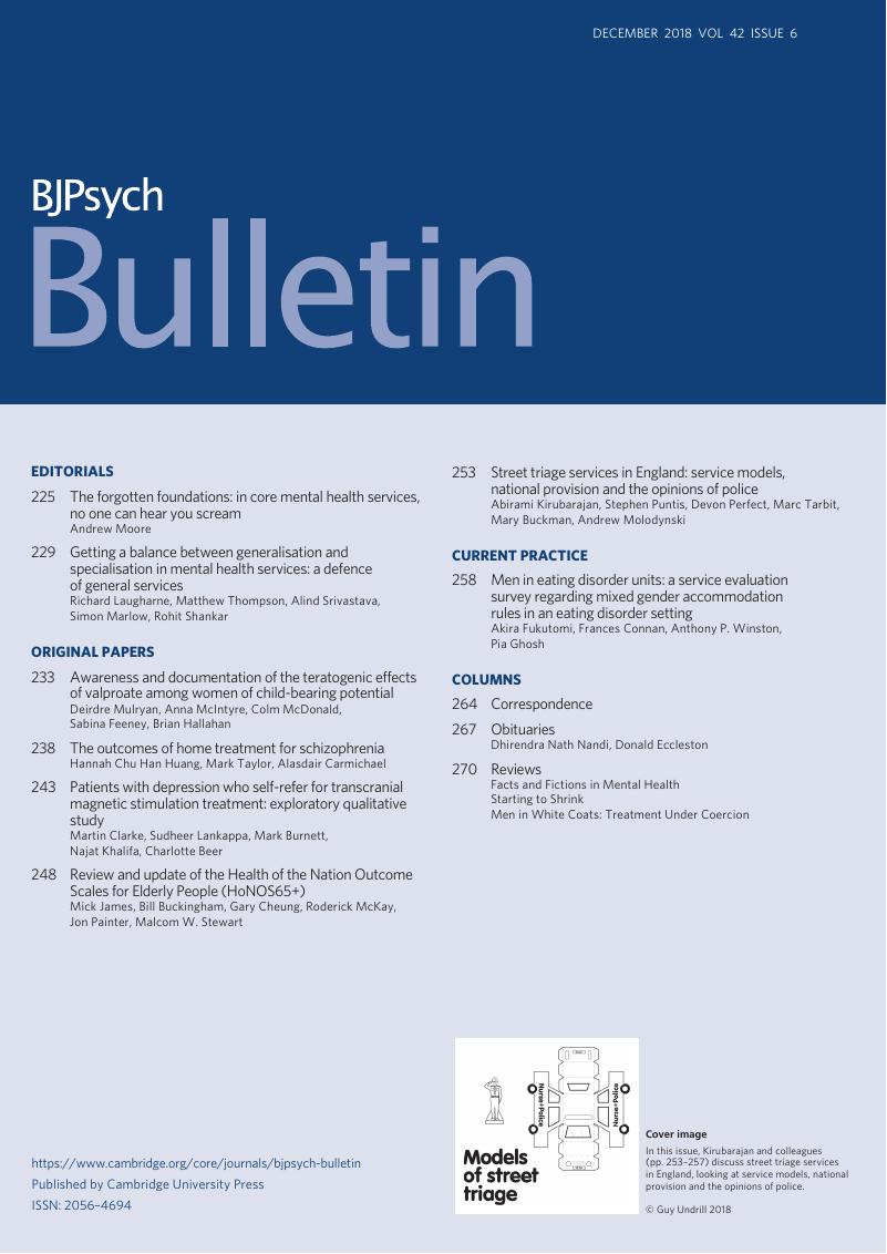 BJB Volume 42 Issue 6 Cover And Back Matter | BJPsych Bulletin ...