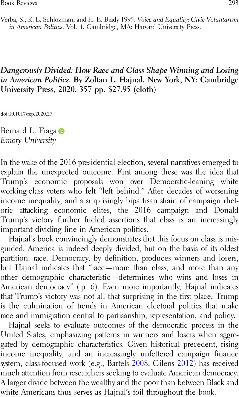 Dangerously Divided: How Race and Class Shape Winning and Losing in ...