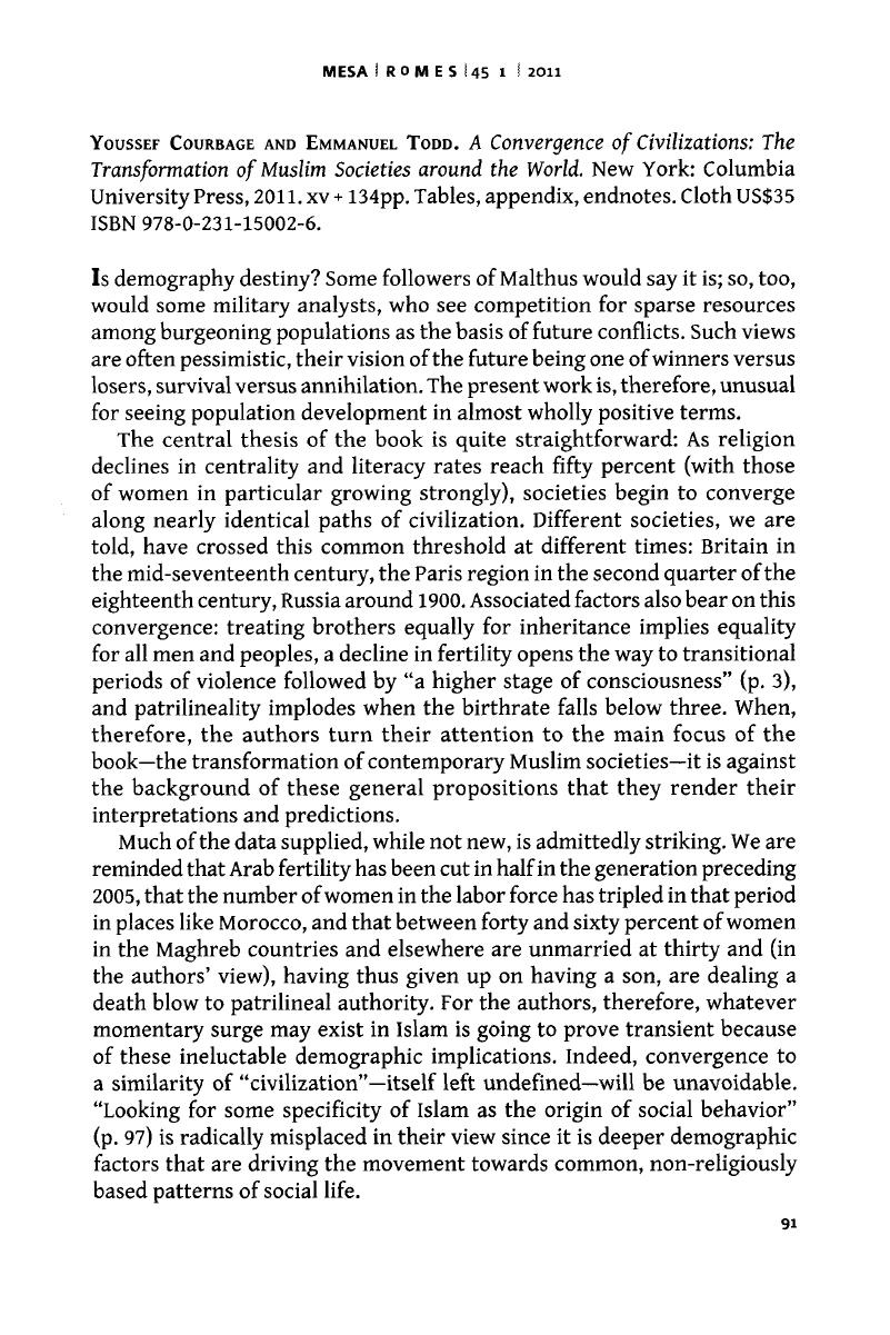 A Convergence of Civilizations: The Transformation of Muslim Societies Around the World