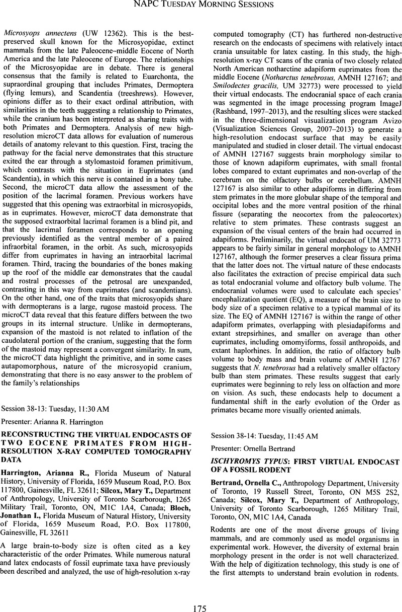 Ischyromys Typus: First Virtual Endocast of a Fossil Rodent | The ...