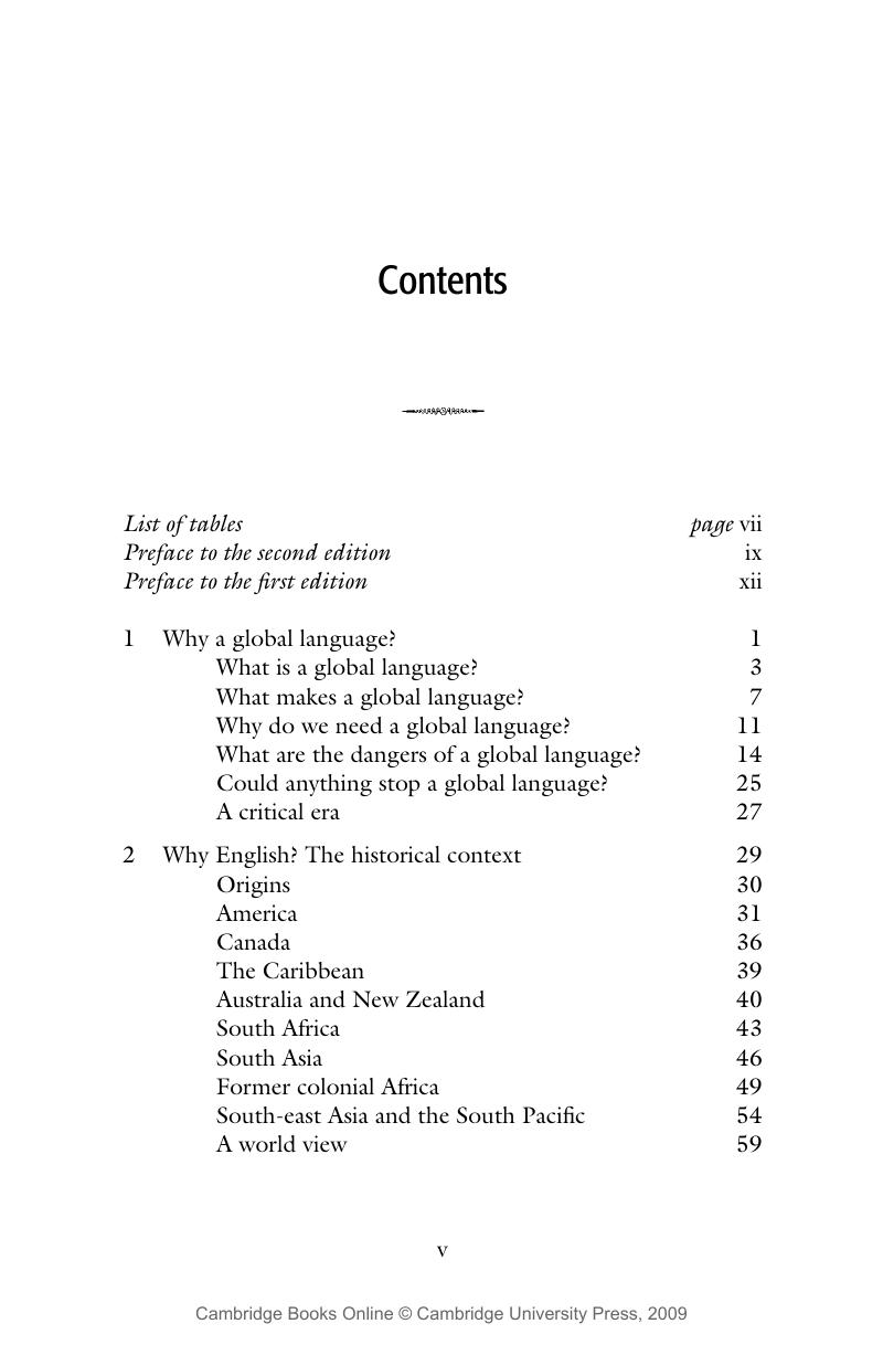 Contents Page Meaning In English