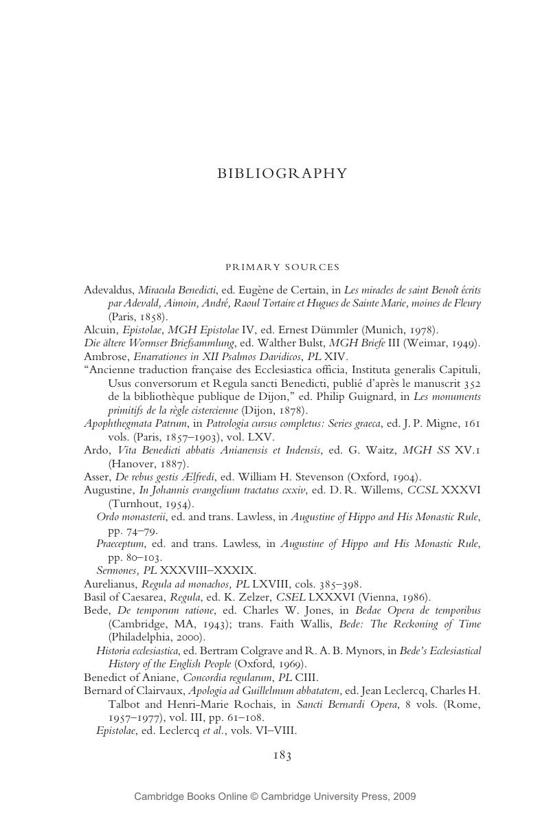 Bibliography Silence and Sign Language in Medieval Monasticism