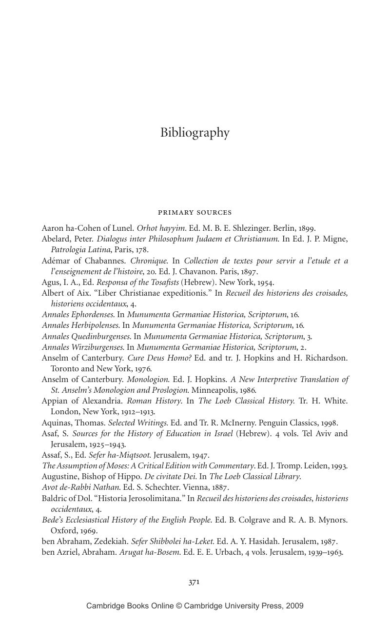 Bibliography Jewish Martyrs in the Pagan and Christian Worlds