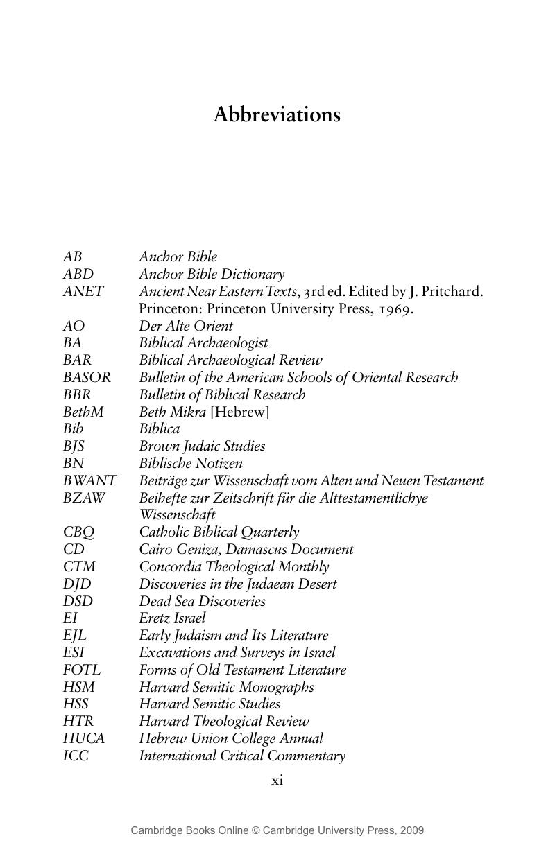 Abbreviations How The Bible Became A Book   FirstPage 9780511499135loa Pxi Xiv CBO 