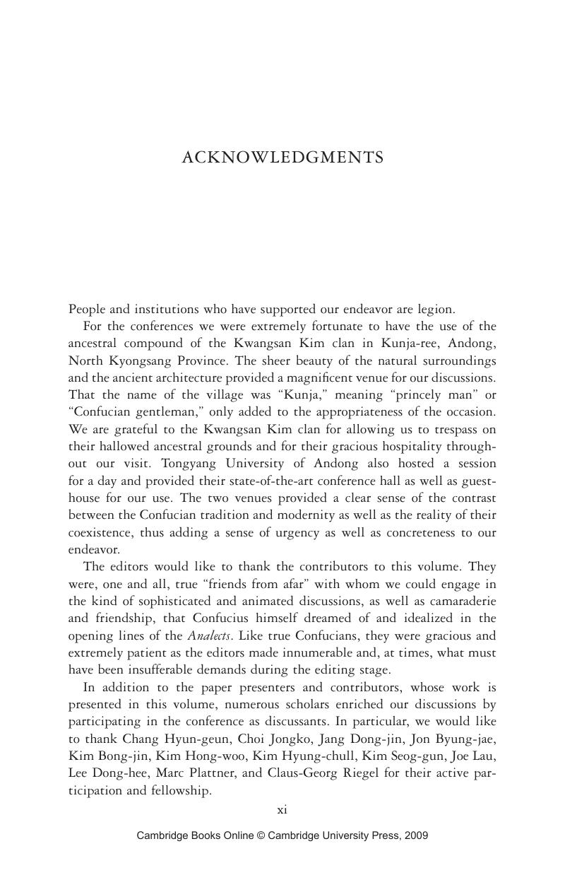 Acknowledgments - Confucianism for the Modern World