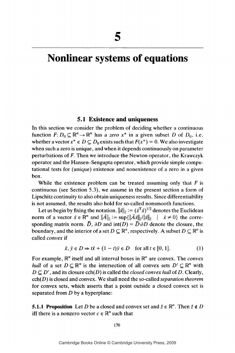 Nonlinear Systems Of Equations (Chapter 5) - Interval Methods For ...