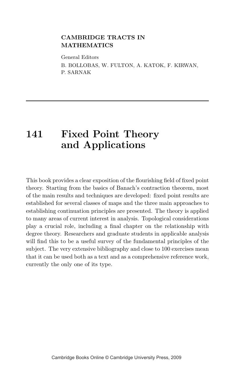 thesis on fixed point theory
