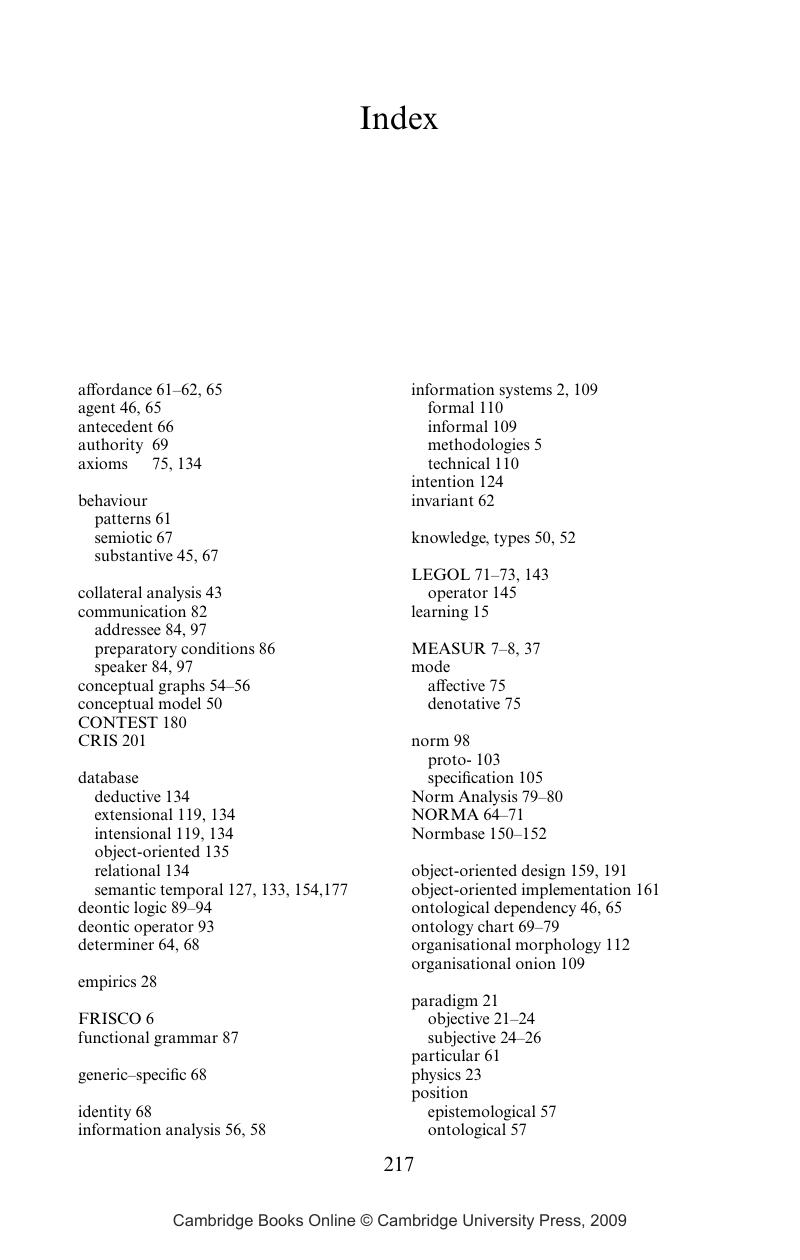 Index - Semiotics in Information Systems Engineering