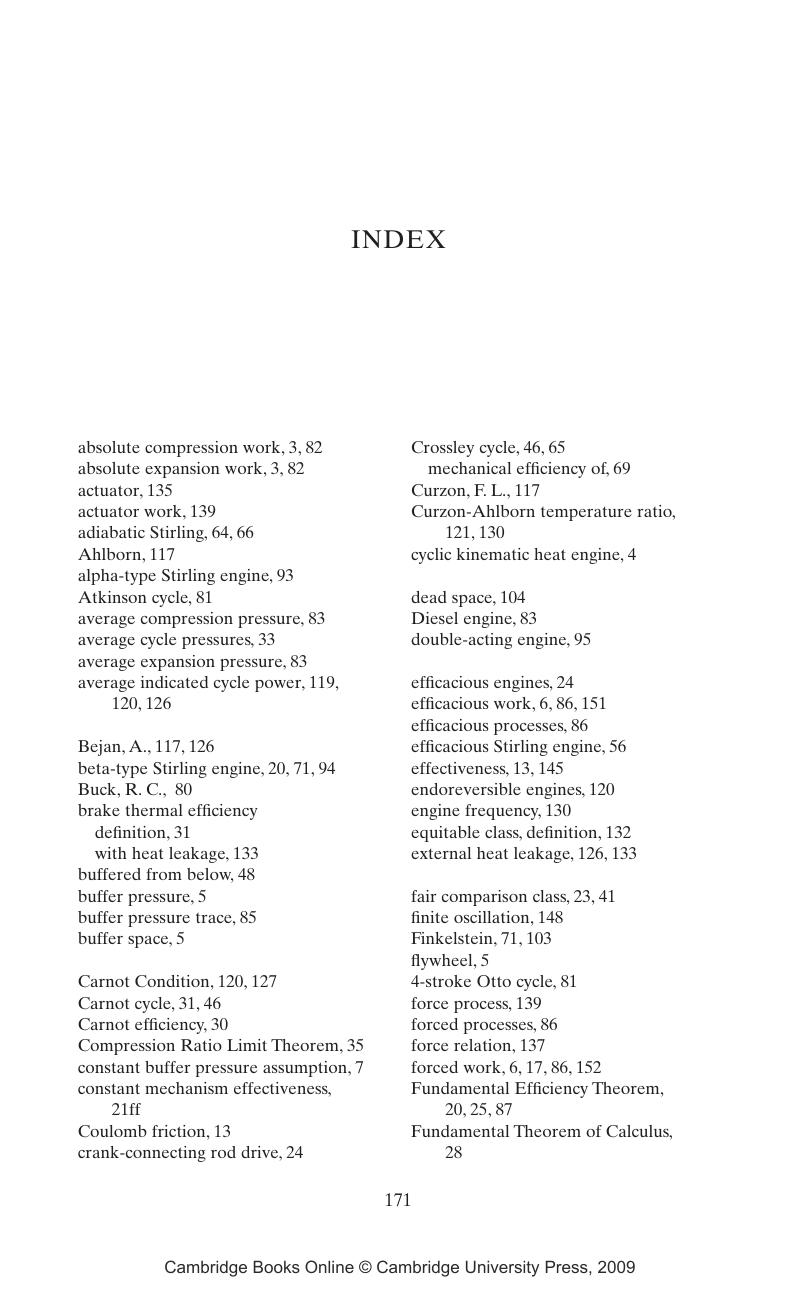 Index Mechanical Efficiency of Heat Engines