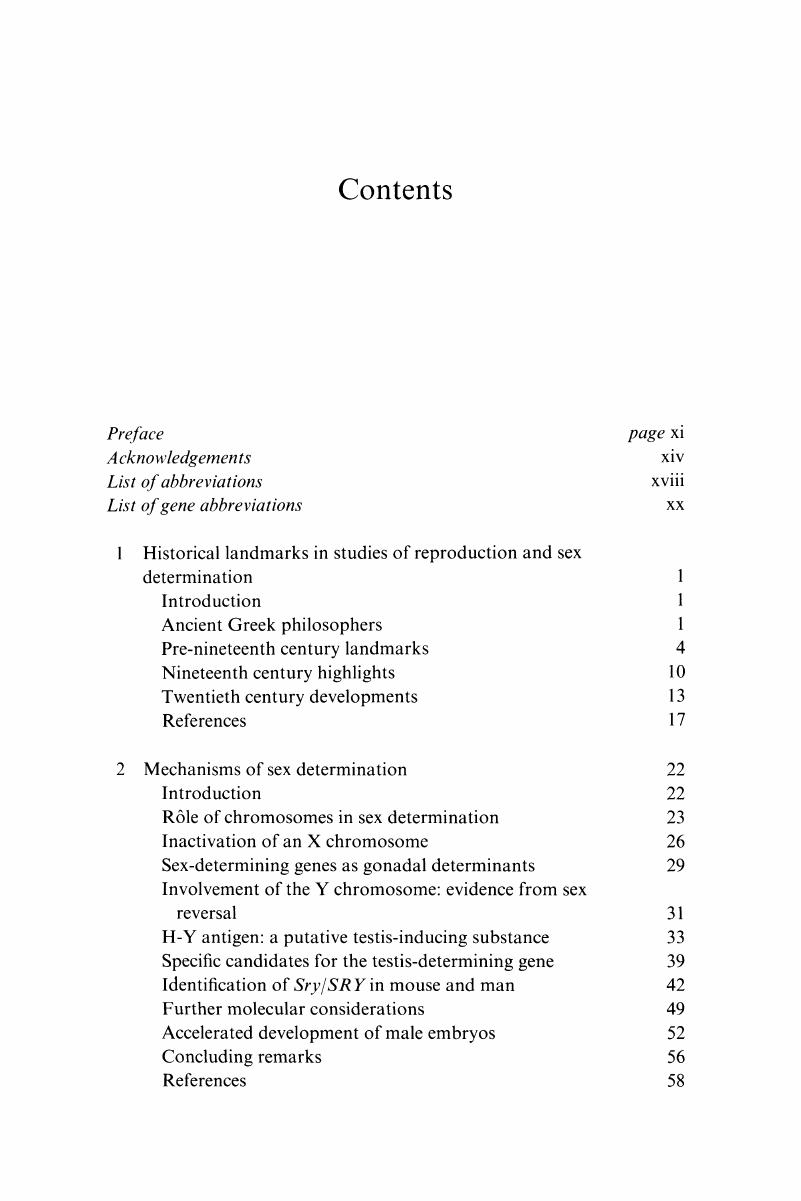 Contents Sex Determination Differentiation And Intersexuality In