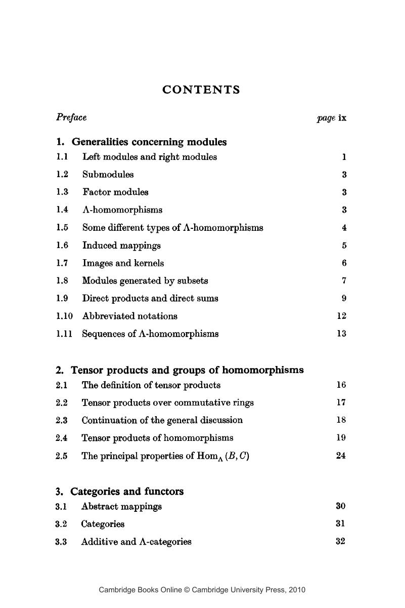 Contents - An Introduction To Homological Algebra