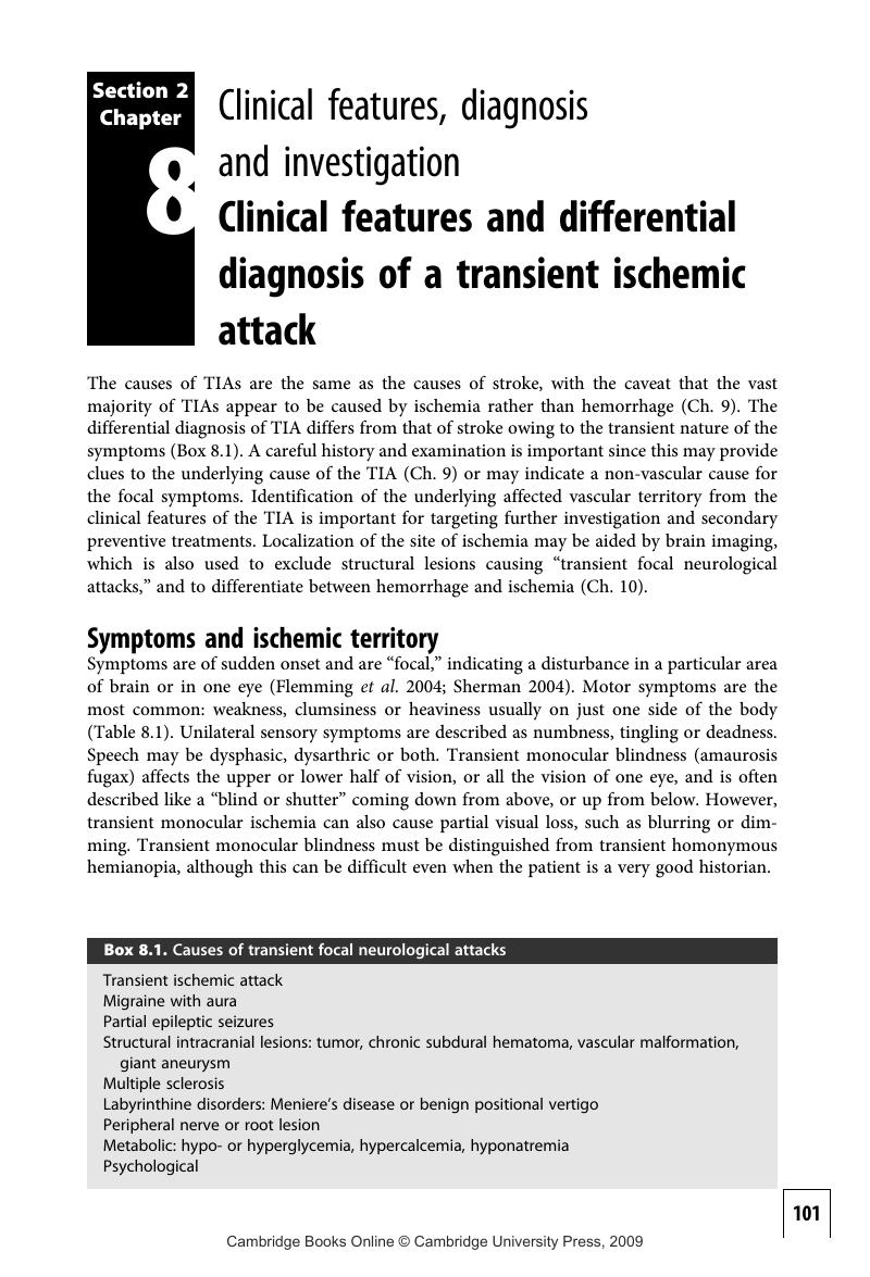 Clinical Features And Differential Diagnosis Of A Transient Ischemic ...