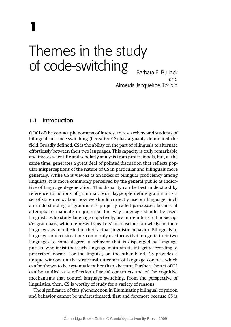 code switching research papers