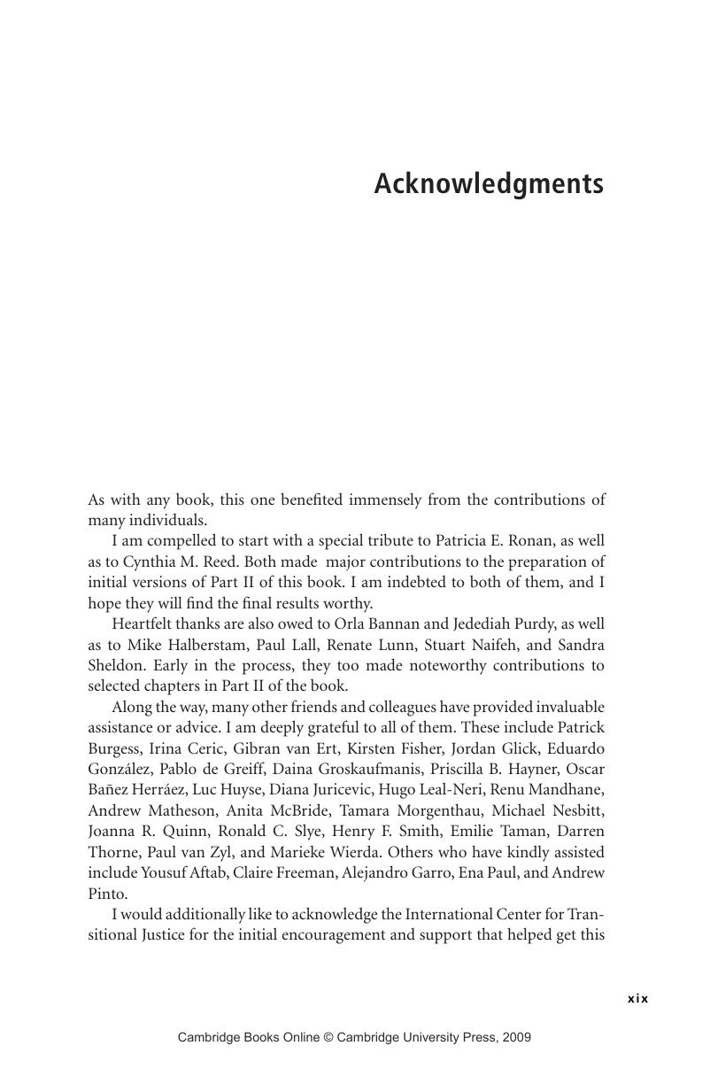 Acknowledgments - Truth Commissions and Procedural Fairness