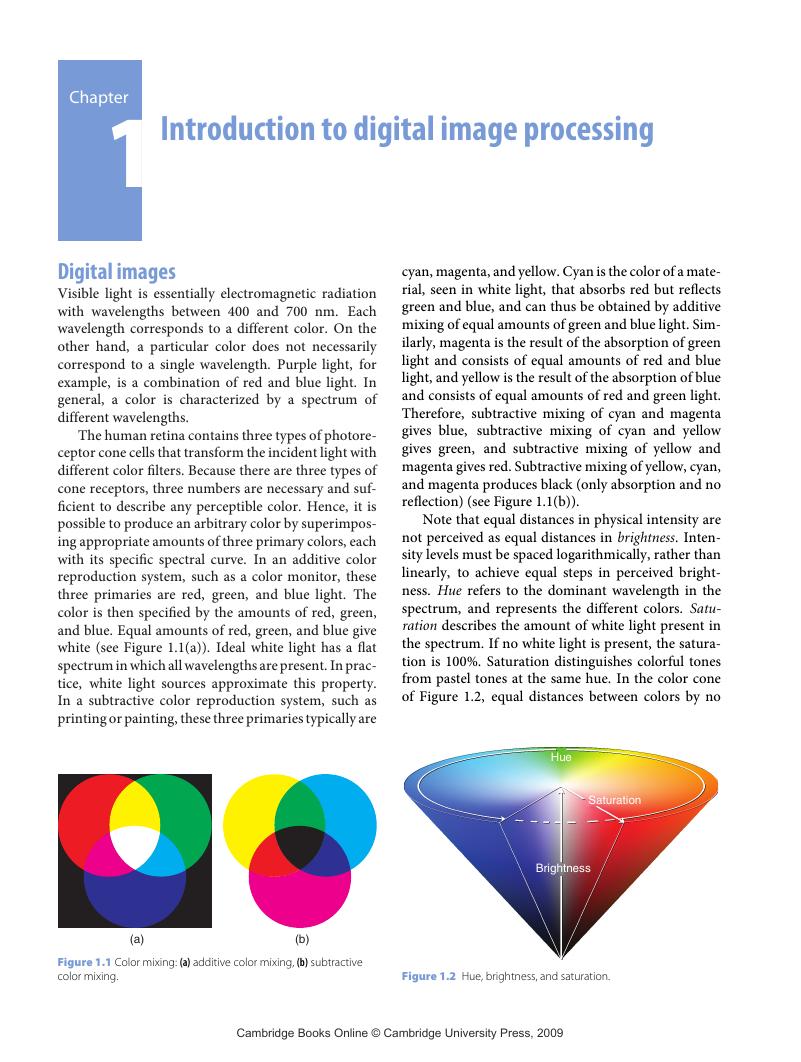 Introduction to digital image processing (Chapter 1 