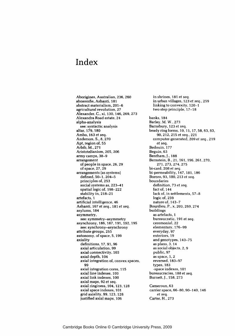 Index - The Social Logic Of Space