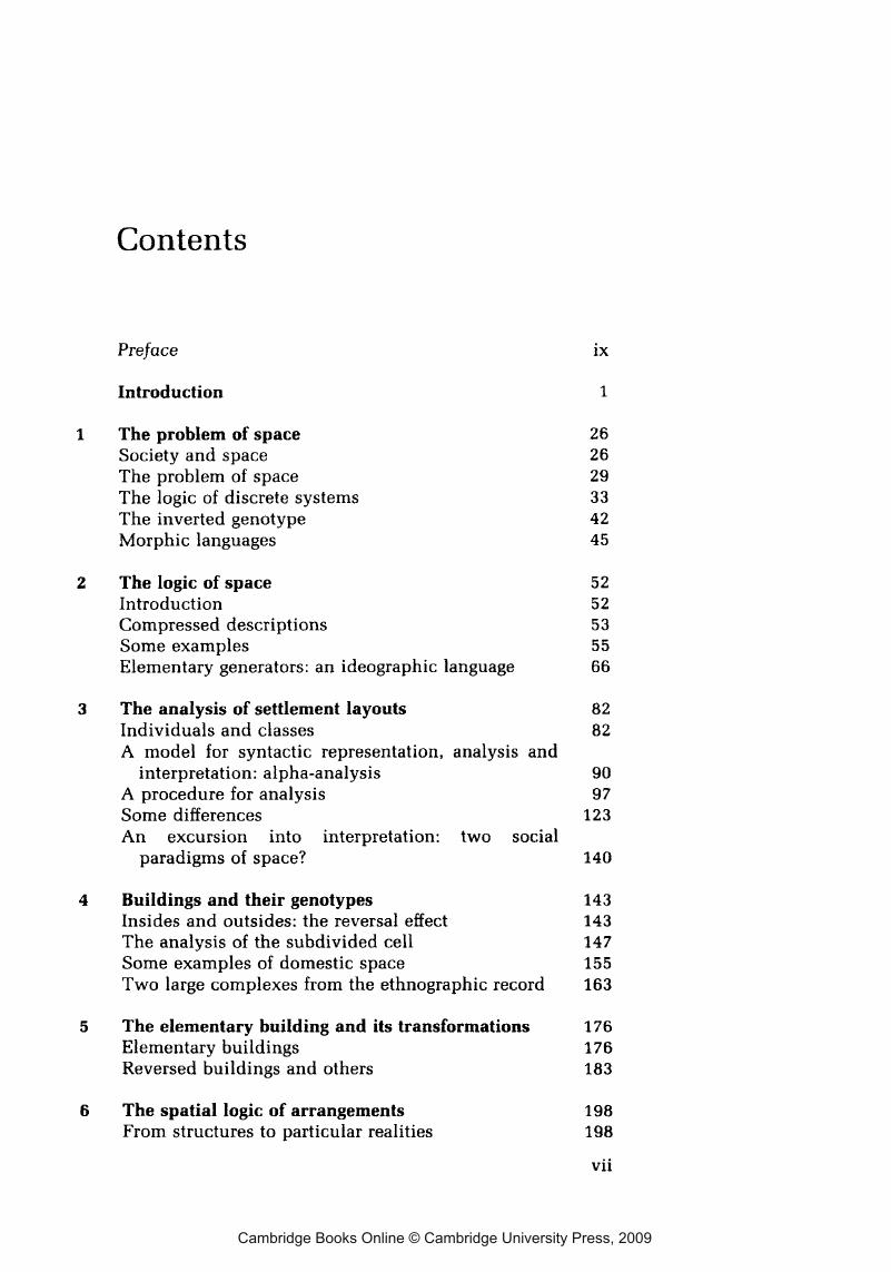 Contents - The Social Logic Of Space