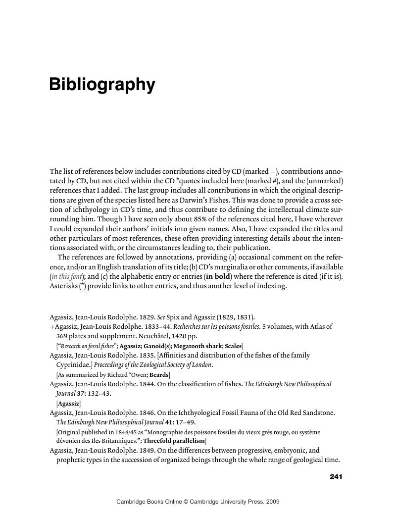 Bibliography Darwin s Fishes