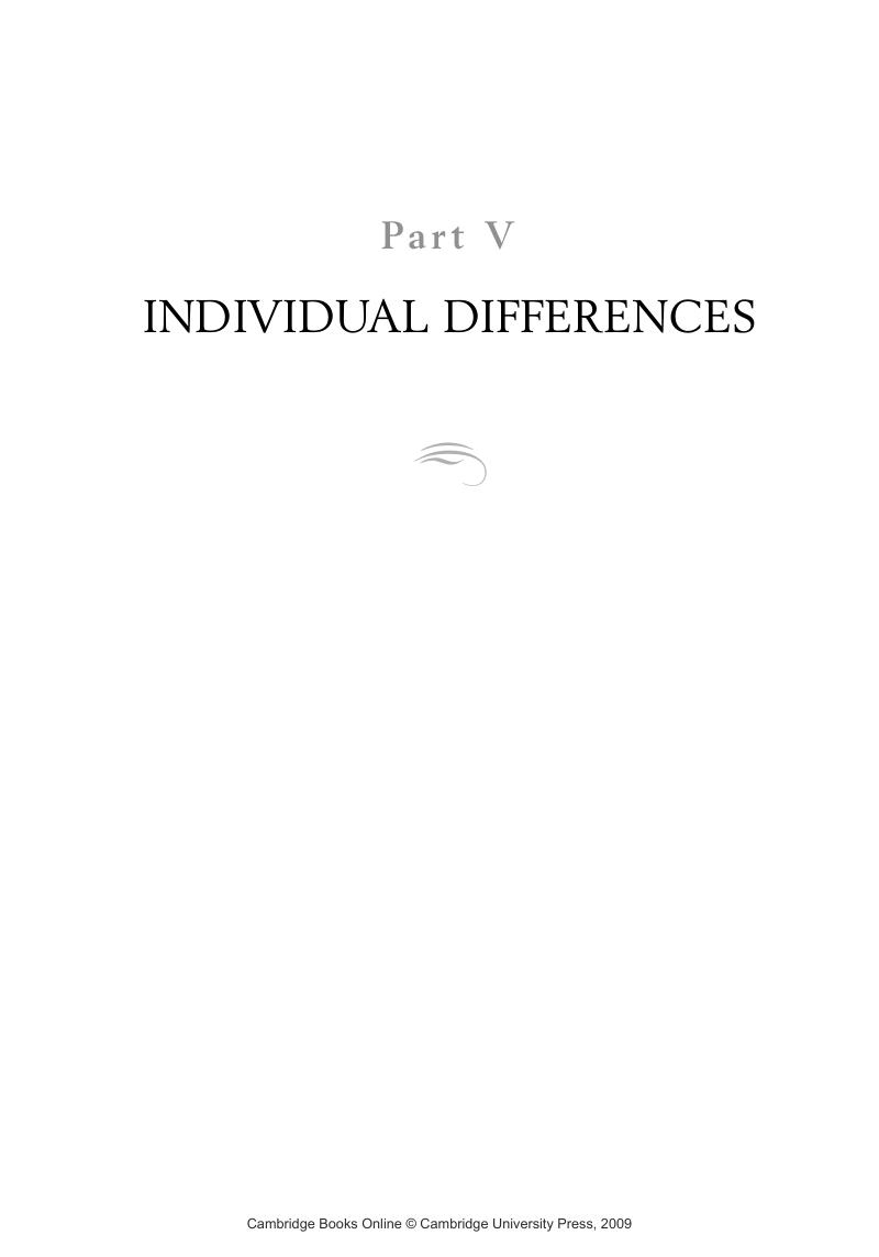 INDIVIDUAL DIFFERENCES (Part V) - The Cambridge Handbook Of Personal ...