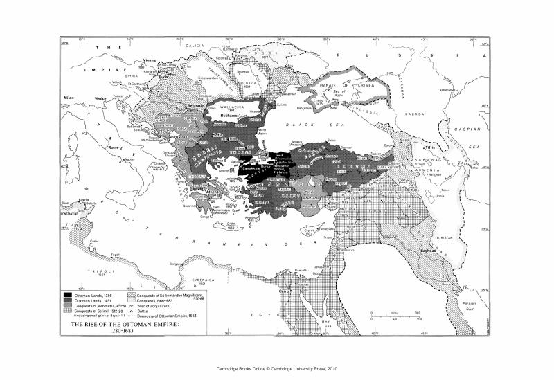 Map Of The Growth Of The Ottoman Empire To 1683 History Of The Ottoman Empire And Modern Turkey 2065