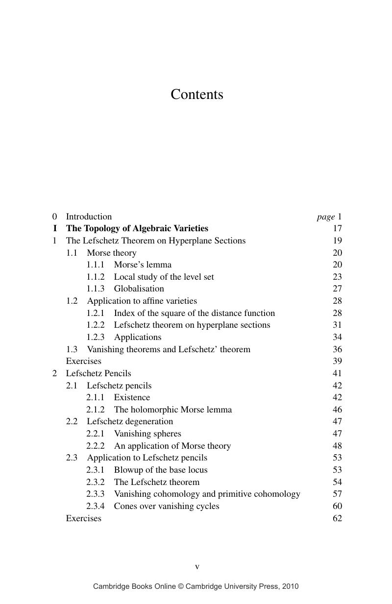 Contents - Hodge Theory and Complex Algebraic Geometry II