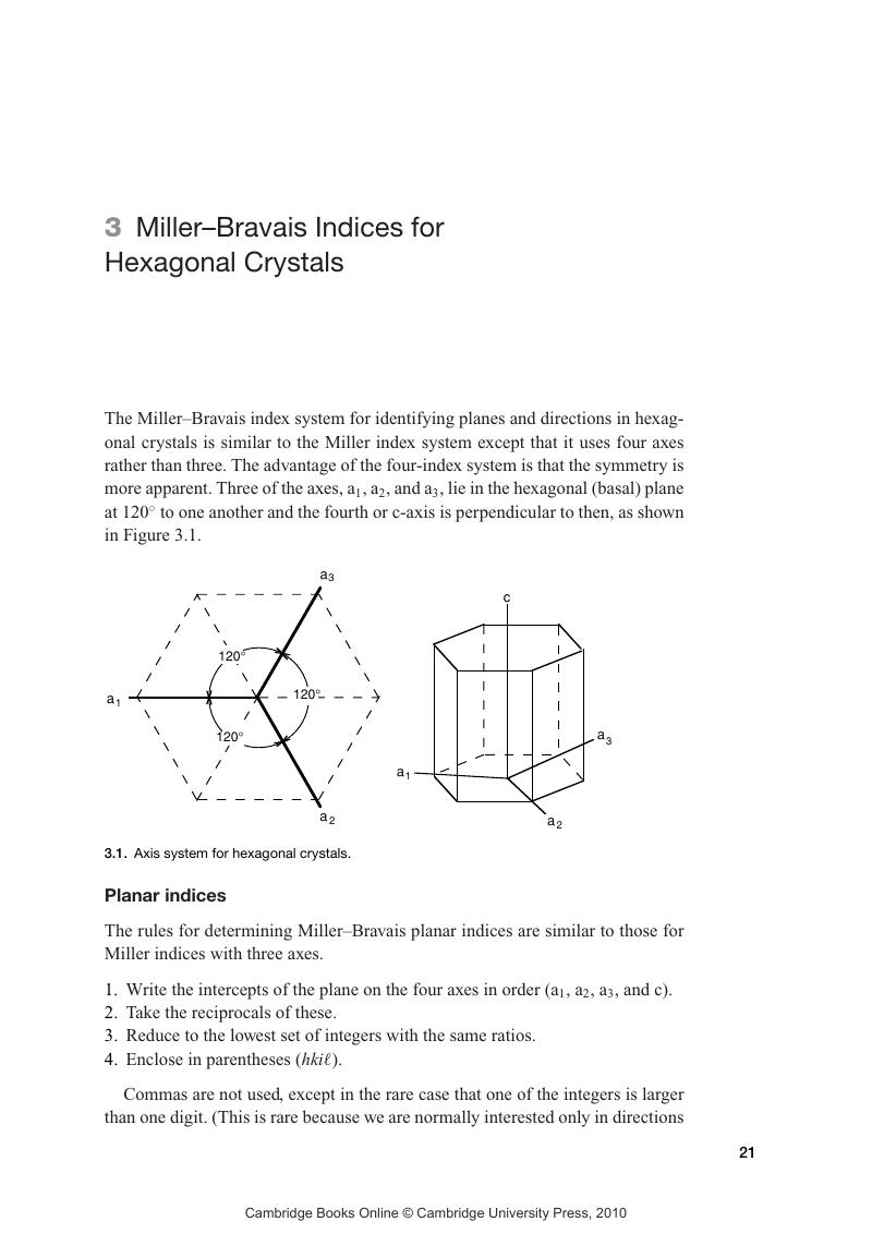 Millerbravais Indices For Hexagonal Crystals Chapter 3 Materials Science 3376