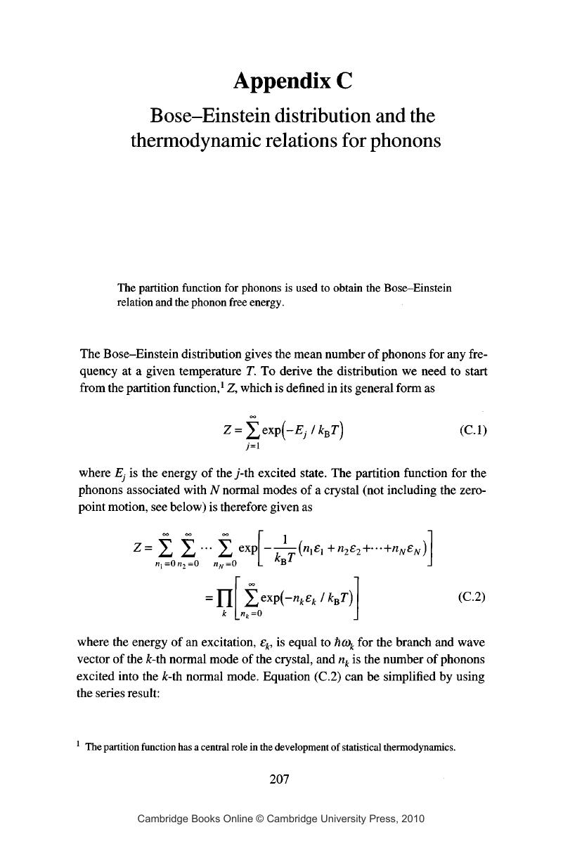 Bose-Einstein Distribution And The Thermodynamic Relations For Phonons ...